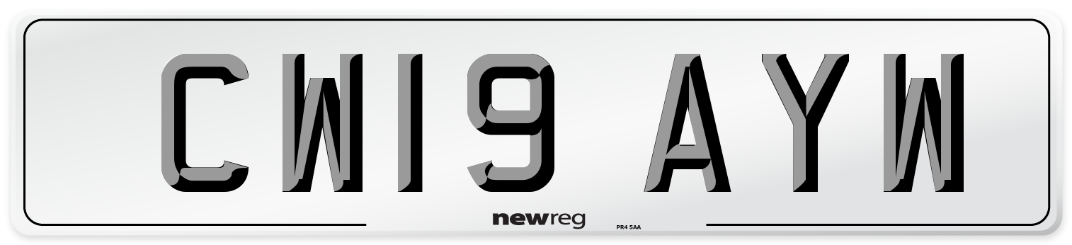 CW19 AYW Number Plate from New Reg